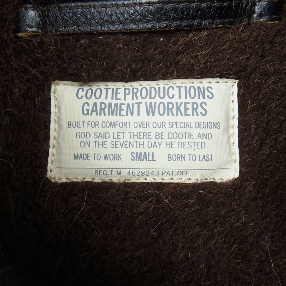 COOTIE クーティー 4628243 カウハイド オールレザー N-1 アルパカ ウール デッキ ジャケット ブラック系 S【中古】