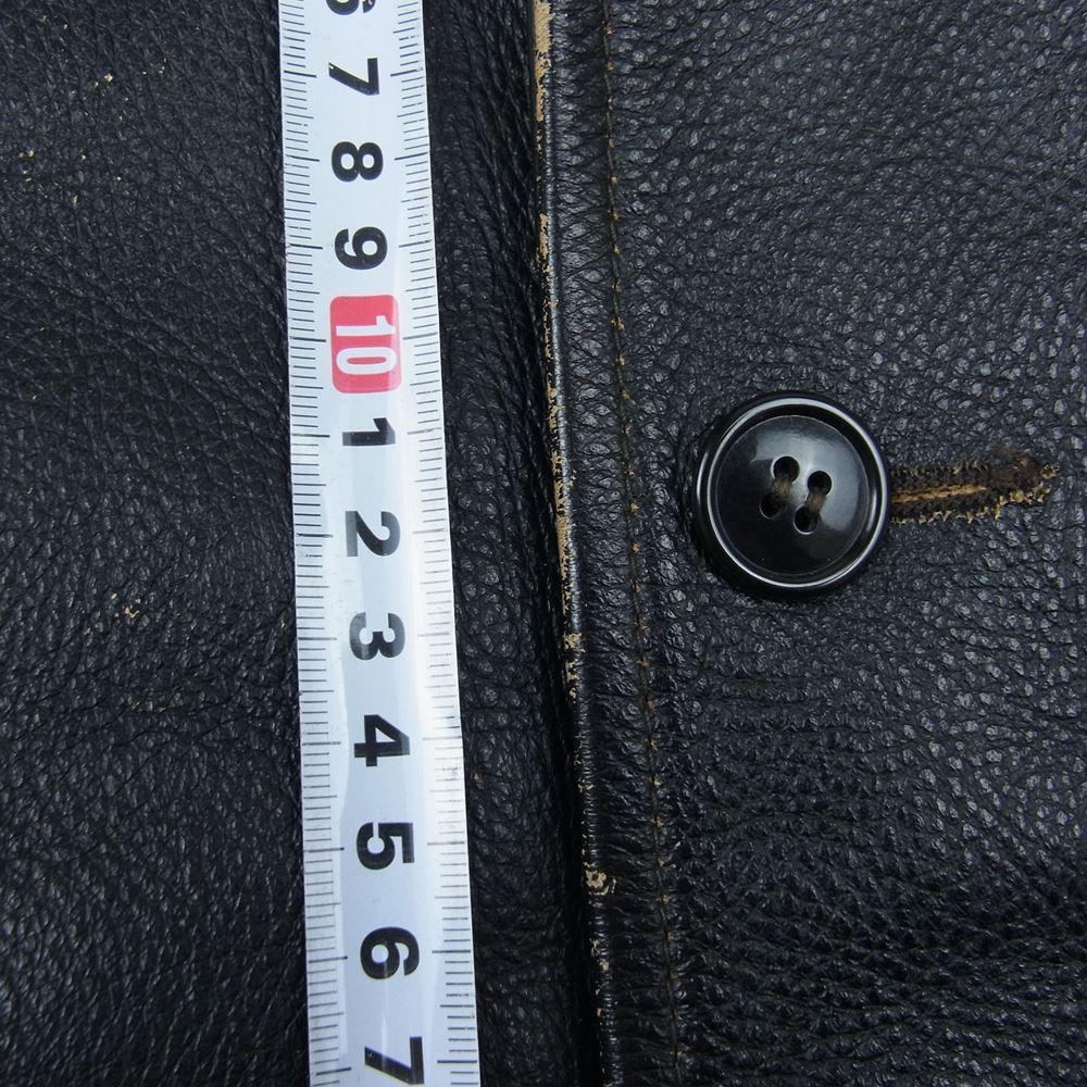 COOTIE クーティー 4628243 カウハイド オールレザー N-1 アルパカ ウール デッキ ジャケット ブラック系 S【中古】