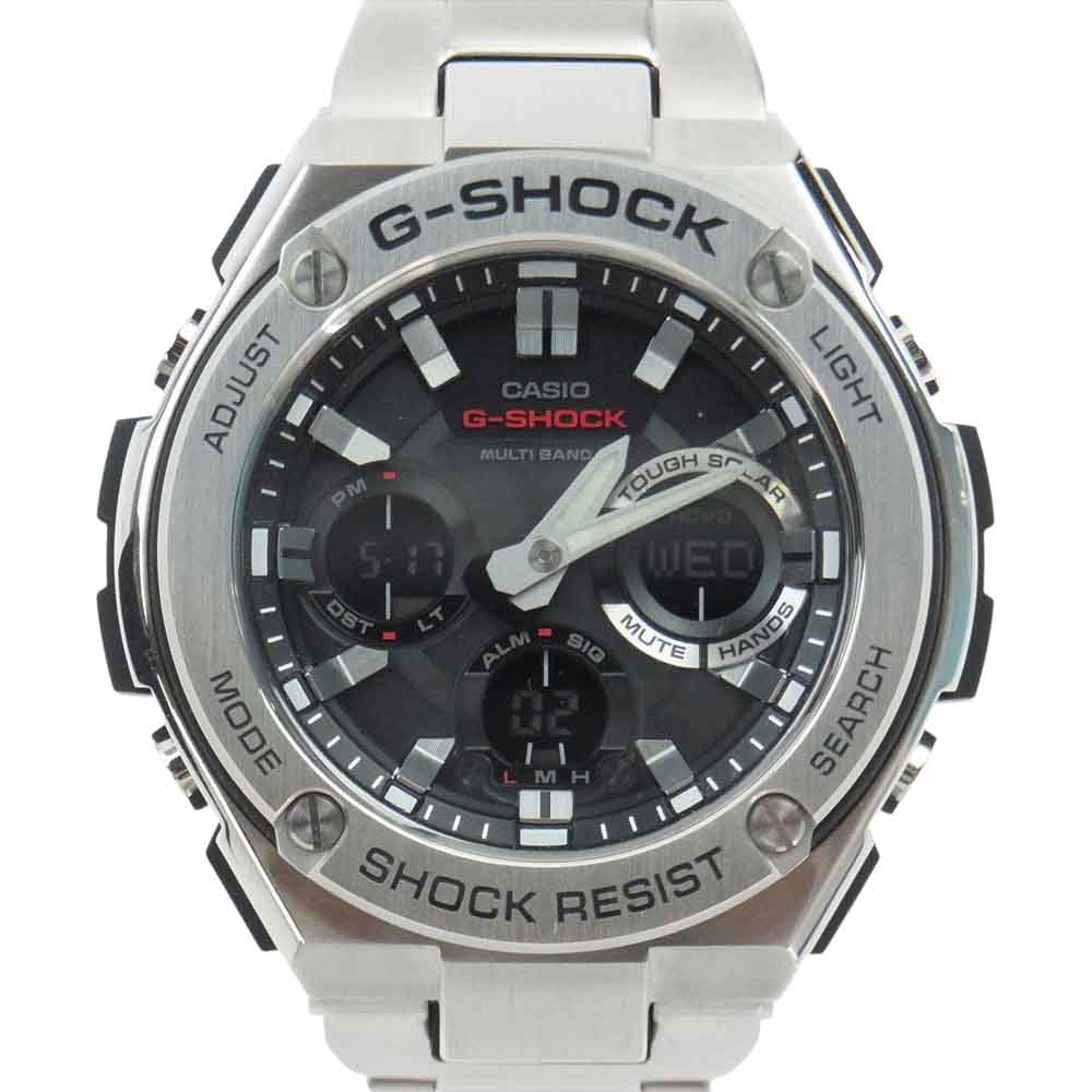 CASIO G-SHOCK カシオ ジーショック GST-W110D-1AJF G-STEEL レイヤーガード マルチバンド タフソーラー 腕時計 リスト ウォッチ シルバー系【中古】