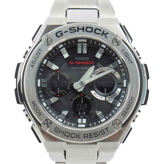 CASIO G-SHOCK カシオ ジーショック GST-W110D-1AJF G-STEEL レイヤーガード マルチバンド タフソーラー 腕時計 リスト ウォッチ シルバー系【中古】