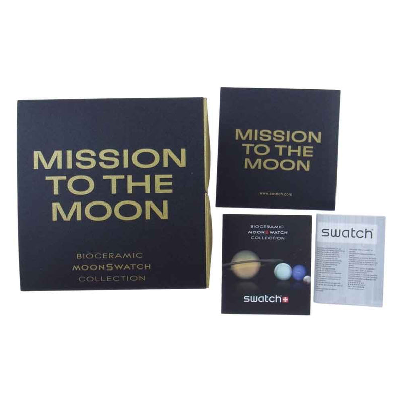 OMEGA オメガ Swatch スウォッチ 2023 MoonSwatch Mission to the Moon shine gold ムーンスウォッチ ミッション トゥー ムーン シャインゴールド 時計 ブラック系 グレー系【極上美品】【中古】