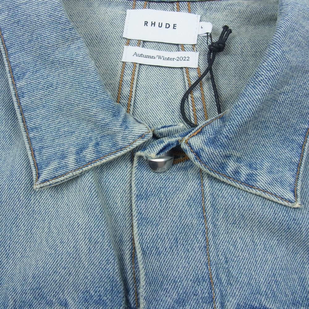 ルード 22AW USED ユーズド加工 デニム ジャケット インディゴブルー系 L【極上美品】【中古】