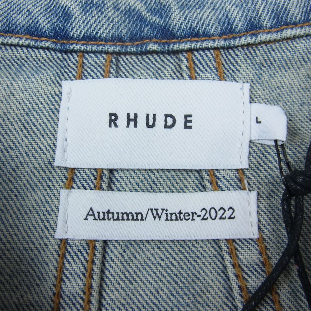 ルード 22AW USED ユーズド加工 デニム ジャケット インディゴブルー系 L【極上美品】【中古】