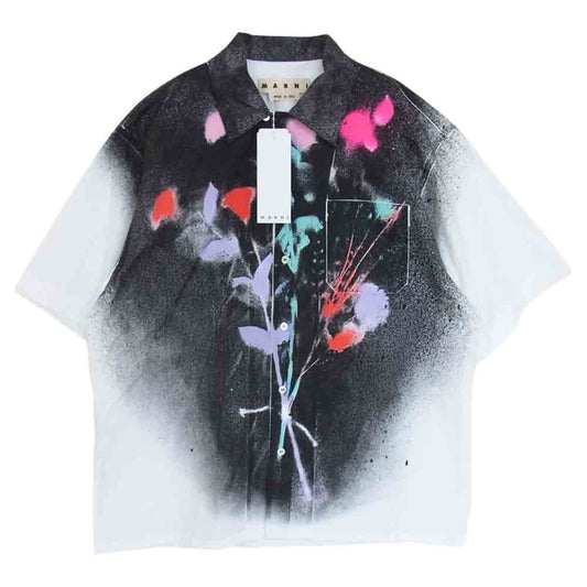 MARNI マルニ 21AW CUMU0213P0 PRINT Open collar shirt プリント オープンカラー シャツ ホワイト系 52【新古品】【未使用】【中古】