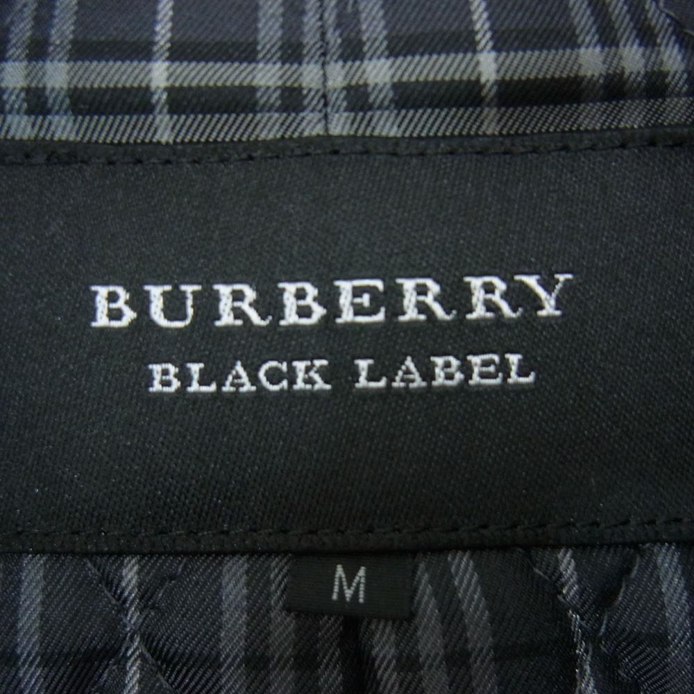 BURBERRY BLACK LABEL バーバリーブラックレーベル D1F54-655-28 裏地チェック メタルボタン 中綿キルティング ウール ピーコート  ネイビー系 M【中古】