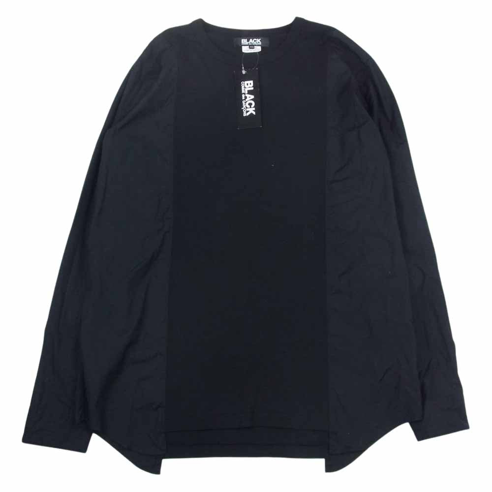 BLACK COMME des GARCONS ブラックコムデギャルソン AD2020 1G-B001 シャツドッキング 切替 カットソー 長袖Tシャツ ブラック系 XXL【美品】【中古】
