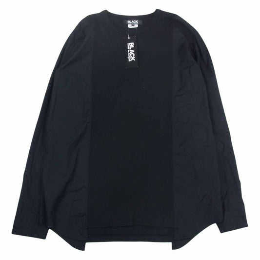 BLACK COMME des GARCONS ブラックコムデギャルソン AD2020 1G-B001 シャツドッキング 切替 カットソー 長袖Tシャツ ブラック系 XXL【美品】【中古】