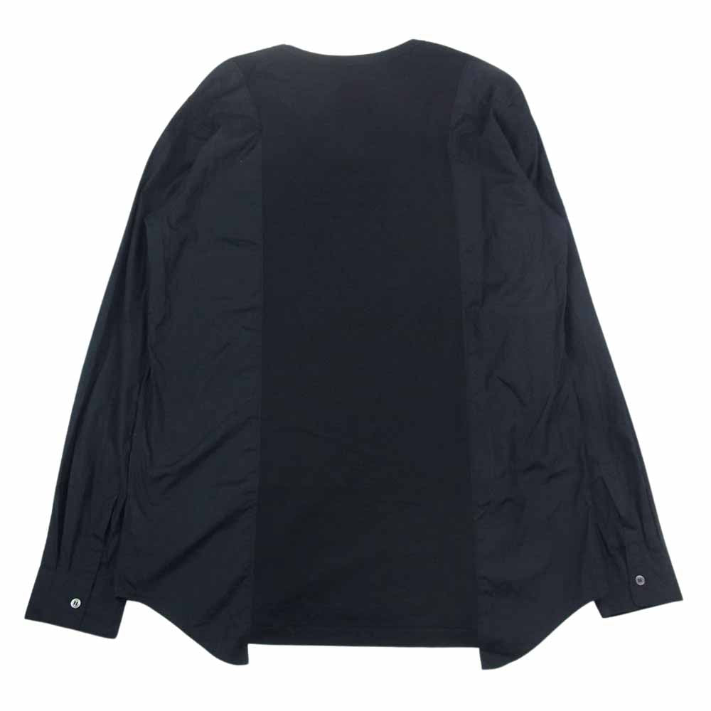 BLACK COMME des GARCONS ブラックコムデギャルソン AD2020 1G-B001 シャツドッキング 切替 カットソー 長袖Tシャツ ブラック系 XXL【美品】【中古】