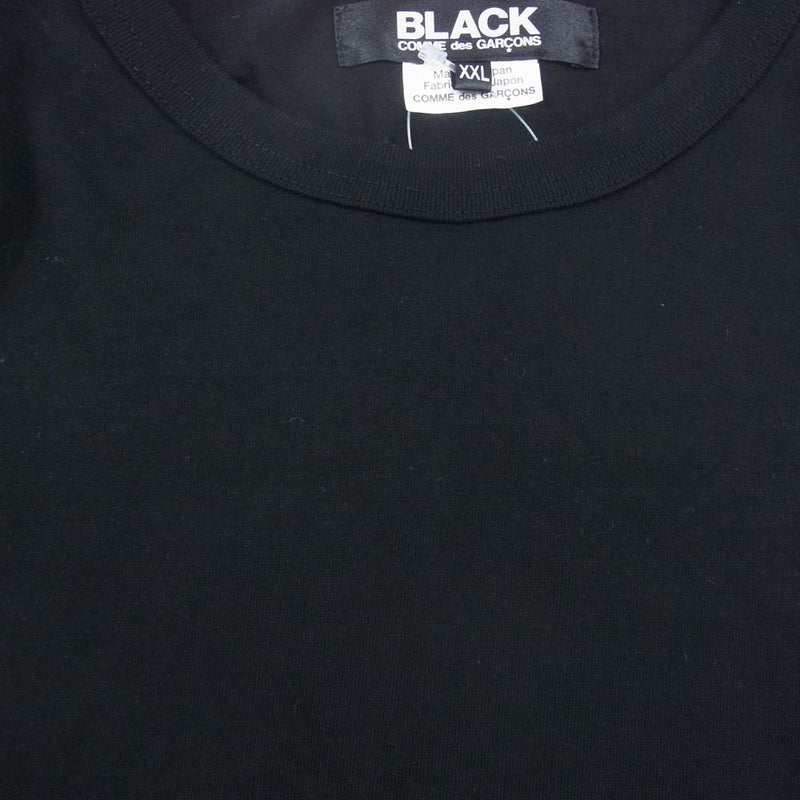 BLACK COMME des GARCONS ブラックコムデギャルソン AD2020 1G-B001 シャツドッキング 切替 カットソー 長袖Tシャツ ブラック系 XXL【美品】【中古】