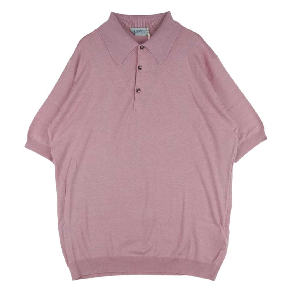 JOHN SMEDLEY ジョンスメドレー EASY FIT ISIS SHIRT FC SS シーアイランド コットン 30ゲージ 半袖 ニット ポロシャツ ピンク系 M【極上美品】【中古】
