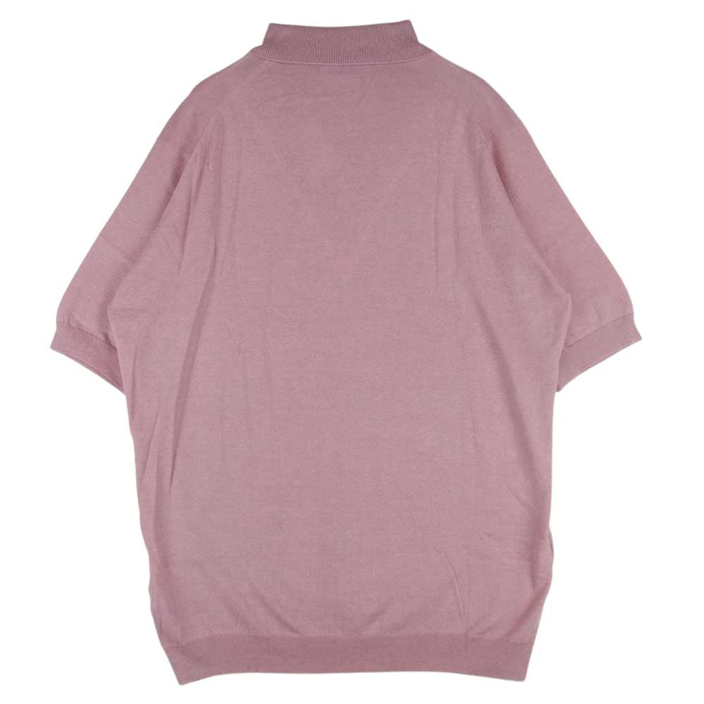 JOHN SMEDLEY ジョンスメドレー EASY FIT ISIS SHIRT FC SS シーアイランド コットン 30ゲージ 半袖 ニット ポロシャツ ピンク系 M【極上美品】【中古】