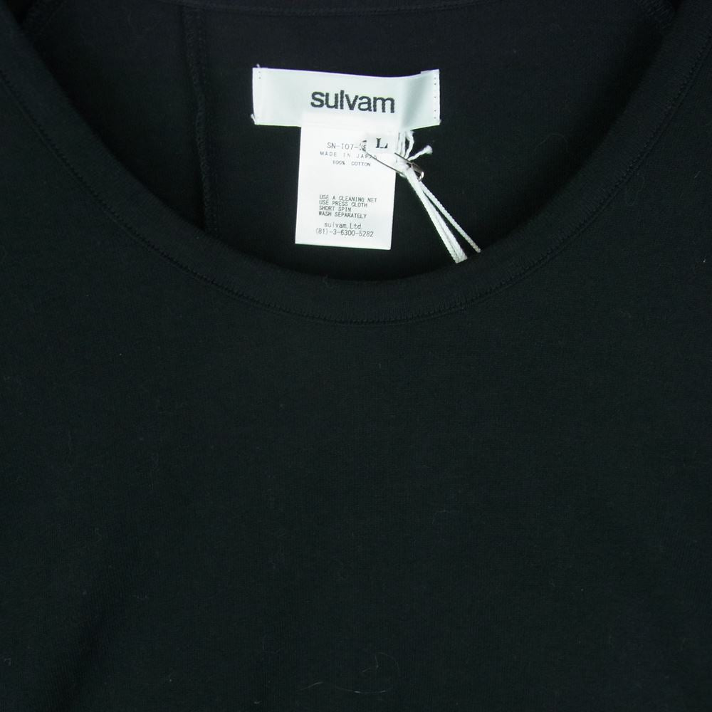 sulvam サルバム SN-T07-780 STUDIOUS別注 ステュディオス LONG TEE チェーン Tシャツ カットソー 長袖 ブラック系 L【美品】【中古】