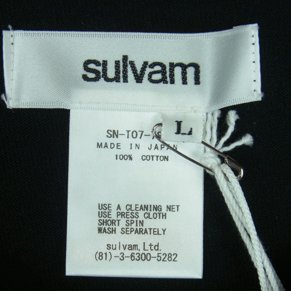 sulvam サルバム SN-T07-780 STUDIOUS別注 ステュディオス LONG TEE チェーン Tシャツ カットソー 長袖 ブラック系 L【美品】【中古】