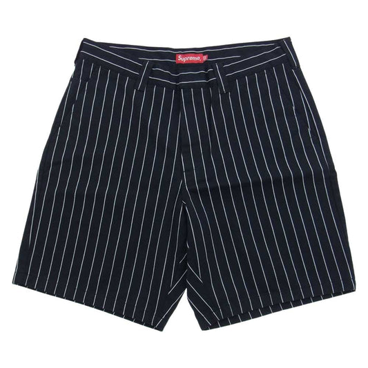 Supreme シュプリーム 21SS Work Short Black Stripe ストライプ ワーク ショート パンツ  ブラック系 32【美品】【中古】