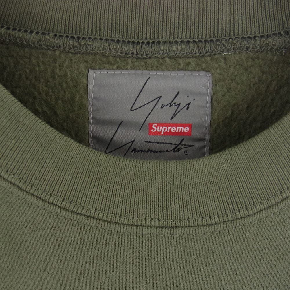 Supreme シュプリーム 20AW  × Yohji Yamamoto Crewneck ヨウジ ヤマモト フロントロゴ スウェット トレーナー カーキ系 M【極上美品】【中古】