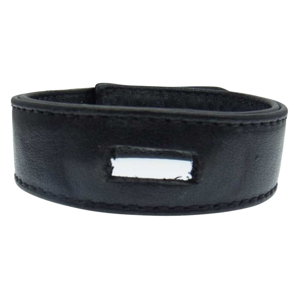 CHROME HEARTS クロムハーツ（原本無） リップ&タン レザーブレス 3ボタン バングル ブラック系【中古】