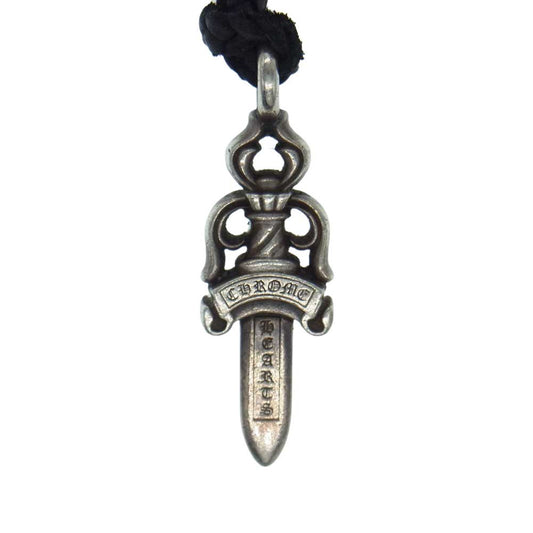 CHROME HEARTS クロムハーツ（原本無） DOUBLE DAGGER ダブルダガー ペンダント レザーブレード ネックレス シルバー系【中古】