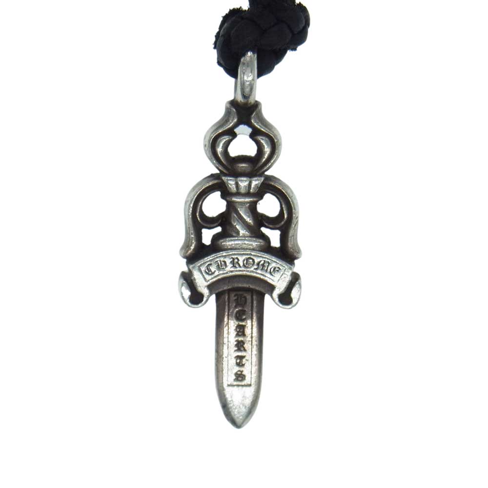 CHROME HEARTS クロムハーツ（原本無） DOUBLE DAGGER ダブルダガー ペンダント レザーブレード ネックレス シルバー系【中古】