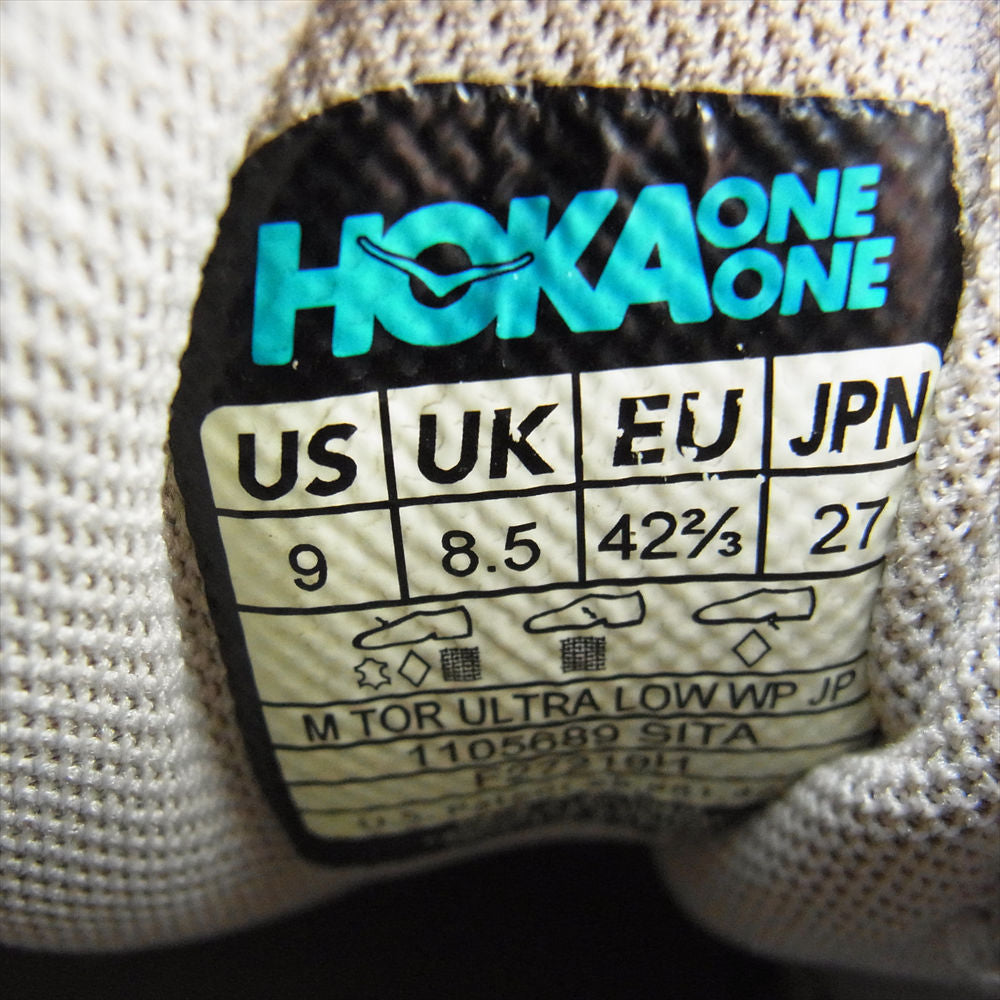 HOKA ONE ONE ホカ オネオネ 1105689 TOR URTLA LOW WIP トゥ ウルトラ ロー スニーカー ベージュ系 27cm【中古】