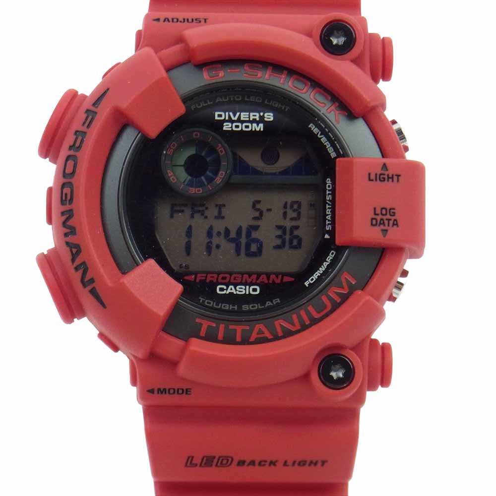 CASIO G-SHOCK カシオ ジーショック GW-8230NT-4JR FROGMAN 30th Anniversary フロッグマン タフソーラー 電波ソーラー ウオッチ  レッド系【極上美品】【中古】