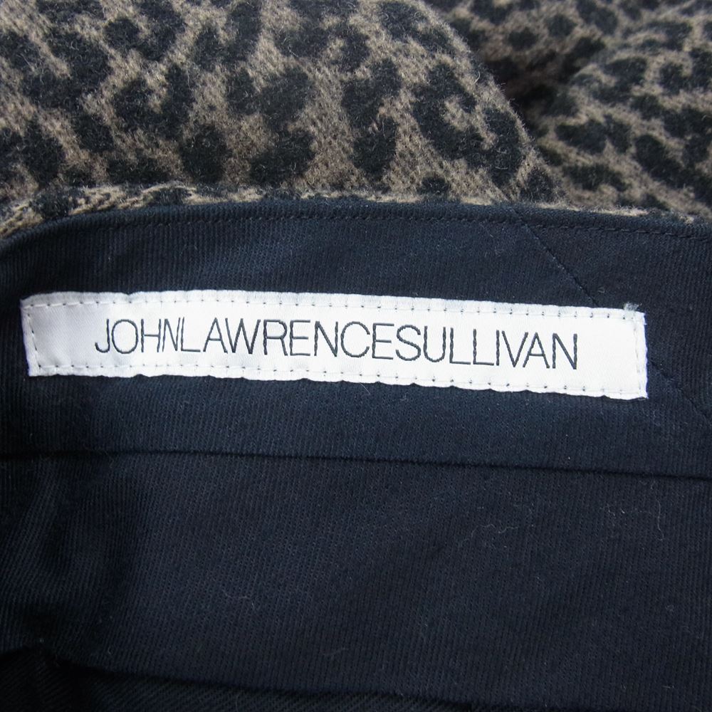 JOHN LAWRENCE SULLIVAN ジョンローレンスサリバン 19AW レオパード ウール パンツ スラックス ブラック系 46【中古】