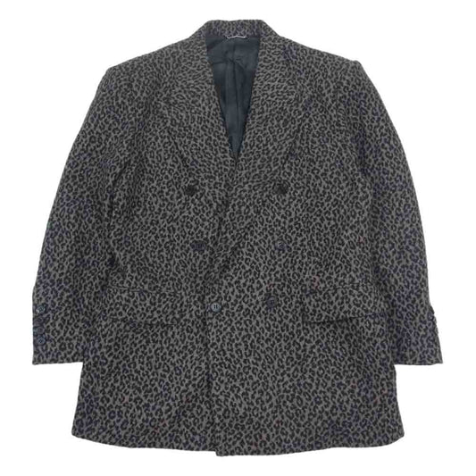 JOHN LAWRENCE SULLIVAN ジョンローレンスサリバン 19AW レオパード ダブルブレスト ジャケット テーラード ブラック系 46【中古】