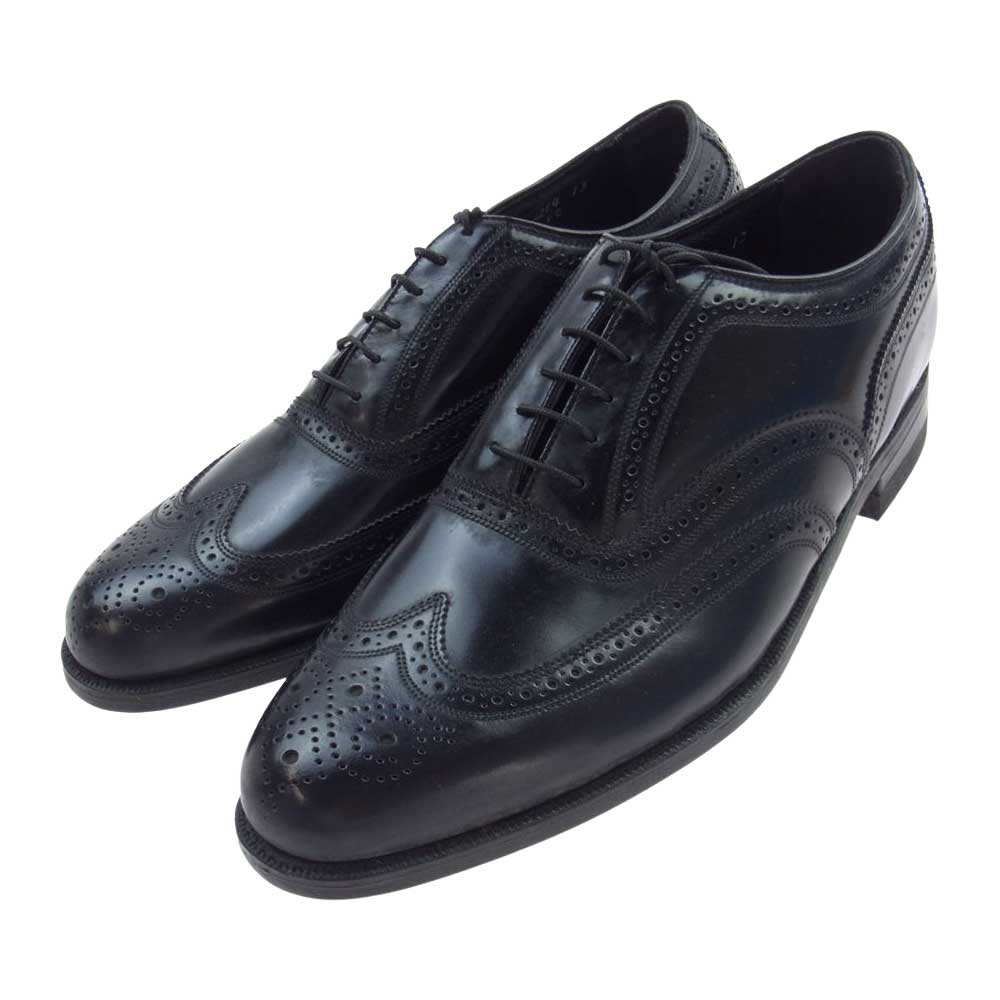 フローシャイム ウイングチップ ドレス シューズ レザー ブラック系 8.1/2【中古】