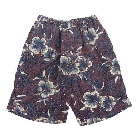 STUSSY ステューシー ハイビスカス ショーツ ハーフパンツ ブラウン系 M【中古】