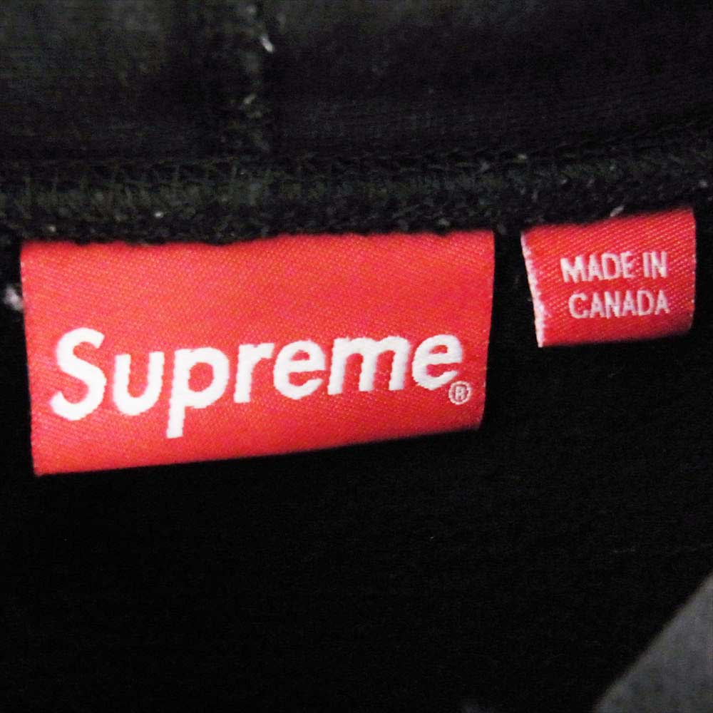 Supreme シュプリーム 18AW Classic Script Hooded Sweatshirt クラシック スクリプトロゴ 刺繍 プルオーバー フーデッド スウェット パーカー ブラック系 L【中古】
