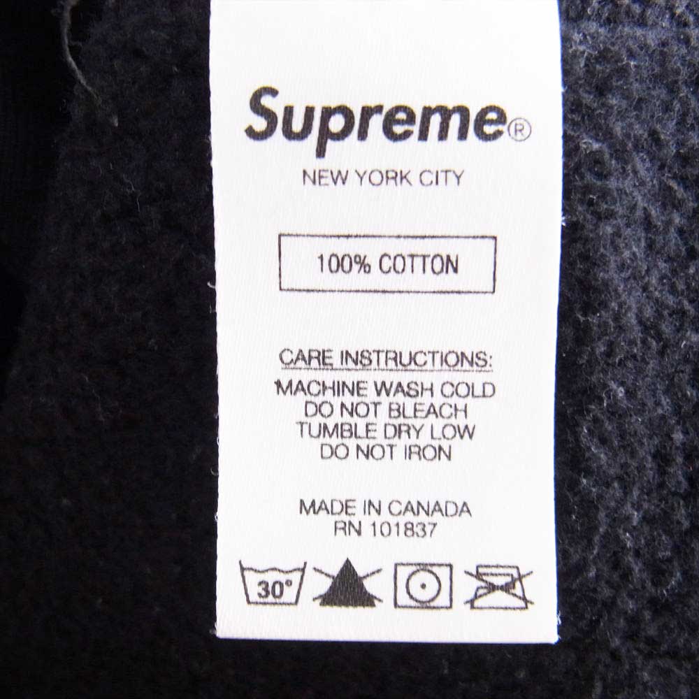 Supreme シュプリーム 18AW Classic Script Hooded Sweatshirt クラシック スクリプトロゴ 刺繍 プルオーバー フーデッド スウェット パーカー ブラック系 L【中古】