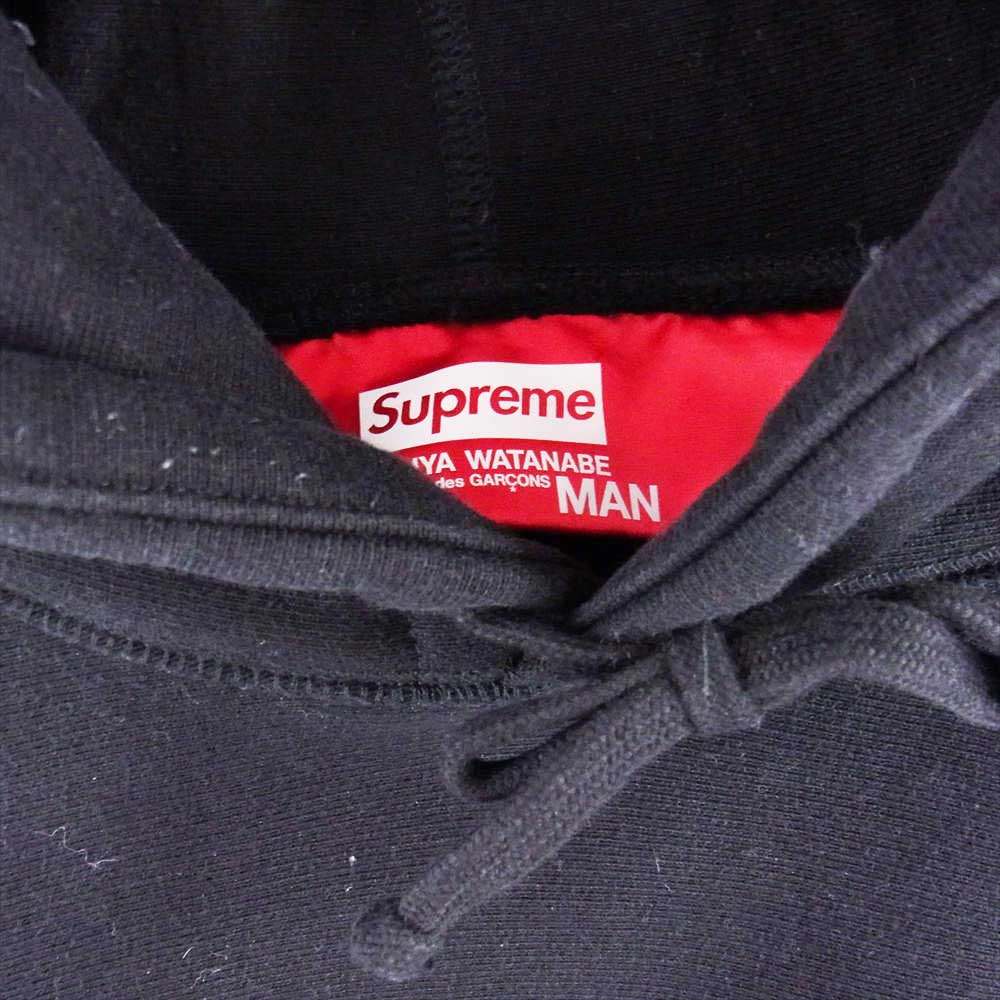 Supreme シュプリーム 21AW × JUNYA WATANABE COMME des Garcons MAN Hooded Sweatshirt ジュンヤ ワタナベ コムデギャルソン プルオーバー フーデッド スウェット パーカー ブラック系 L【中古】