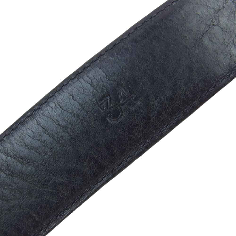 CHROME HEARTS クロムハーツ（原本無） OVAL CROSS STRAP1.5/1.5 クラシック オーバルクロス バックル レザーベルト ブラック系 34インチ（89cm）【中古】