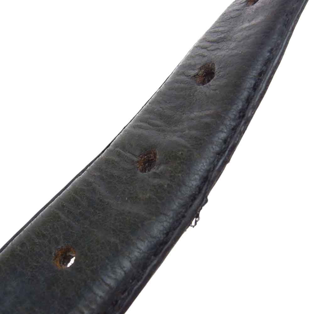 CHROME HEARTS クロムハーツ（原本無） OVAL CROSS STRAP1.5/1.5 クラシック オーバルクロス バックル レザーベルト ブラック系 34インチ（89cm）【中古】