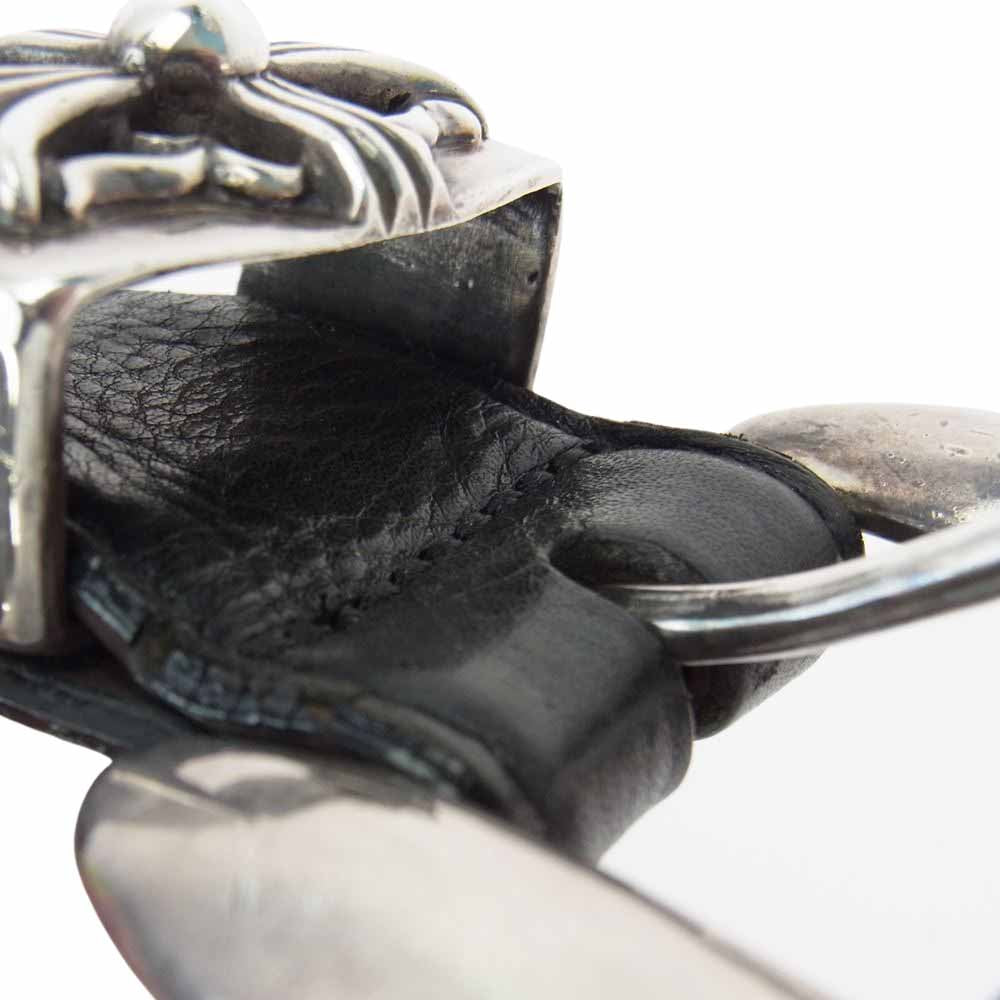 CHROME HEARTS クロムハーツ（原本無） BLT CLASSIC 3PC クラシック 3ピース レザー ベルト ブラック系 36インチ（94cm）【中古】