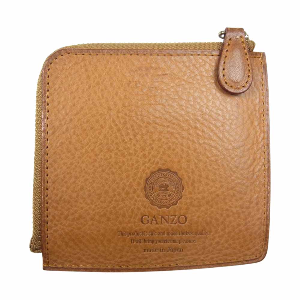 ガンゾ Minerva Natural ZIP パース ミネルバナチュラル コインケース  ベージュ系【新古品】【未使用】【中古】