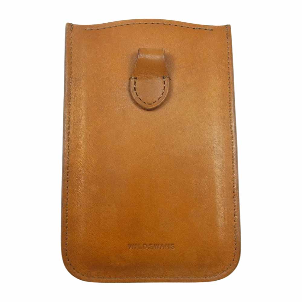 WILDSWANS ワイルドスワンズ FULL GRAIN BRIDLE / PLYMOUTH-S フルグレイン ブライドルレザー スマートフォンケース 携帯 ケース ライトブラウン系【極上美品】【中古】