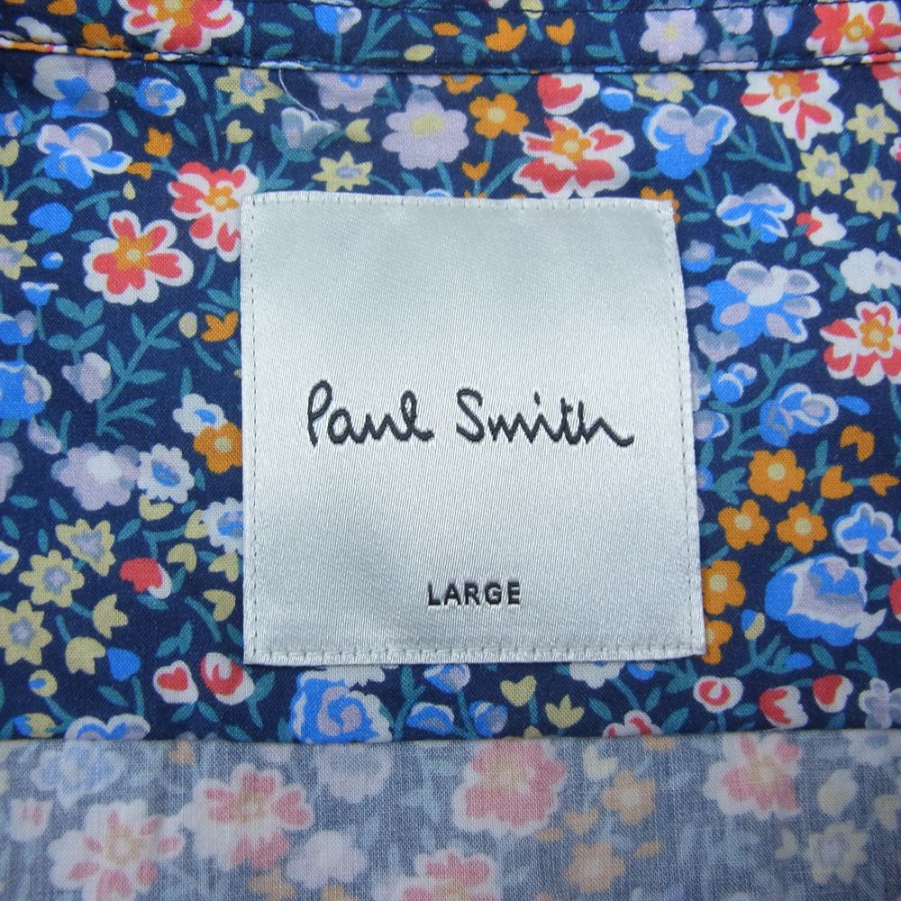 Paul Smith ポール・スミス 長袖 花柄 シャツ  ネイビー系 L【中古】