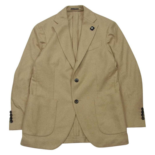 LARDINI ラルディーニ 国内正規品 ブートニエール付 カシミヤ ウール テーラード ジャケット ベージュ系 46【中古】