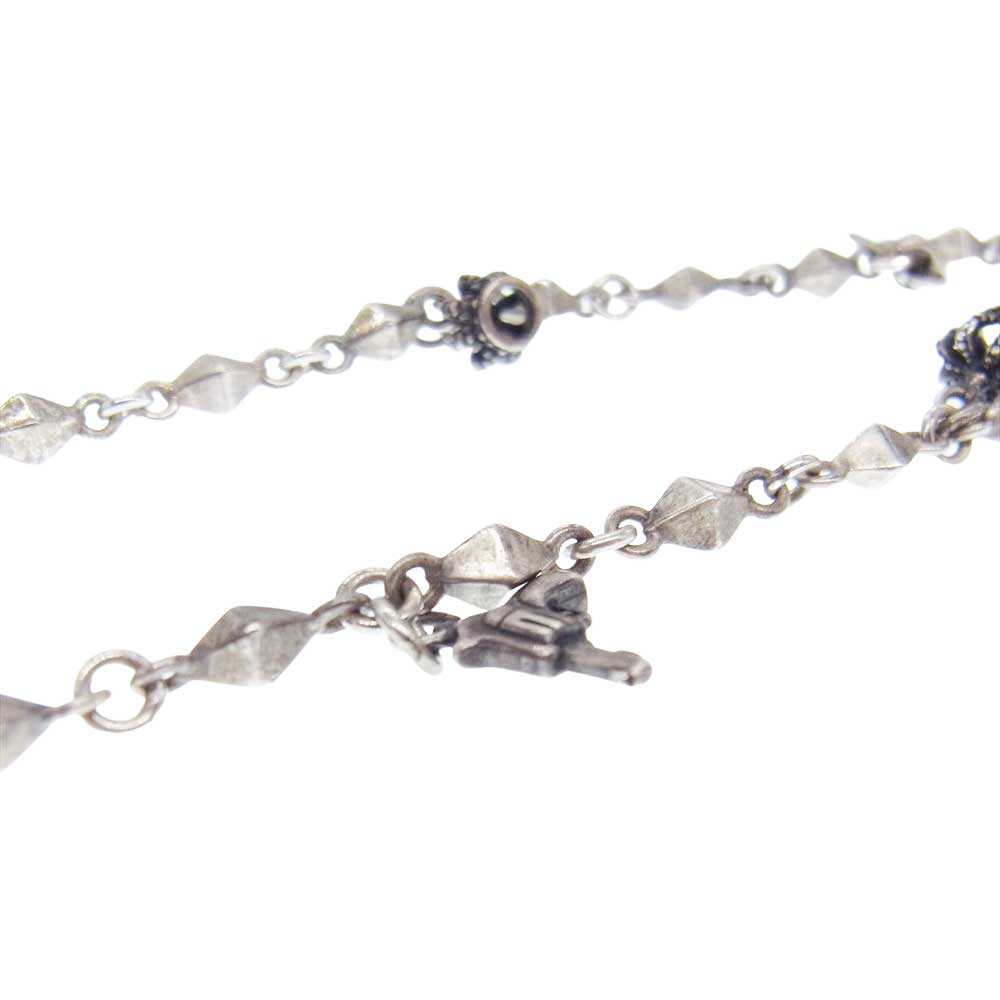 Justin Davis ジャスティンデイビス SNJ265 Charming Necklace チャーミング ネックレス クラウン クロス マルチチャーム チェーン ネックレス シルバー系【中古】