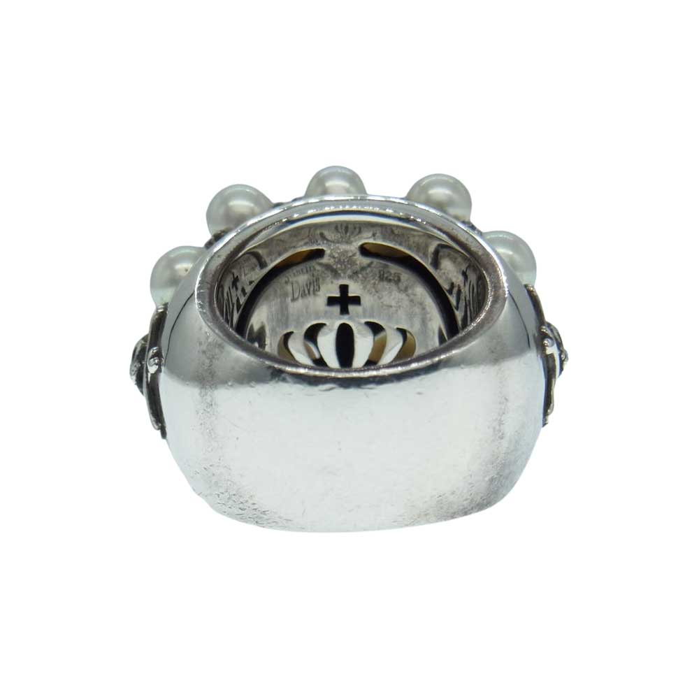 Justin Davis ジャスティンデイビス Skull Drops スカル ドロップス パール リング シルバー系 10号【中古】