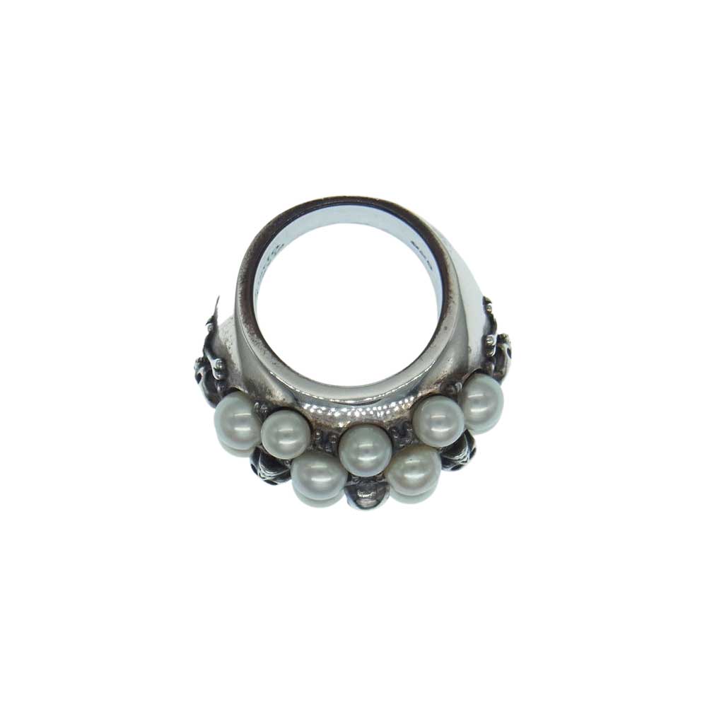 Justin Davis ジャスティンデイビス Skull Drops スカル ドロップス パール リング シルバー系 10号【中古】