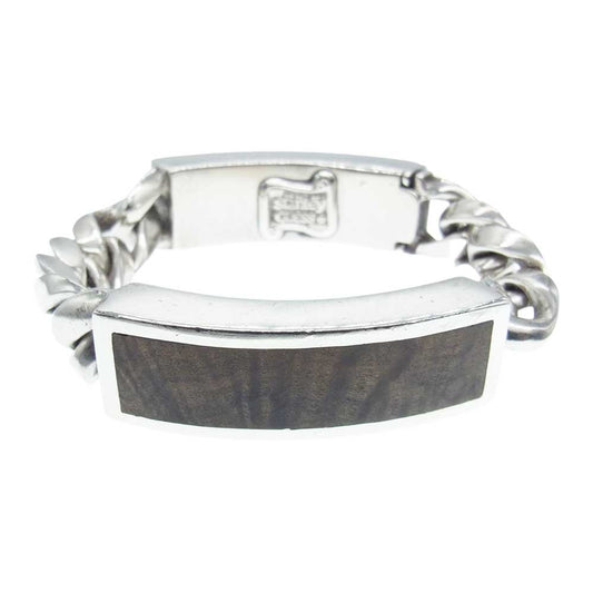 STANLEY GUESS スタンリーゲス クラシックリンク ダブル ウッドID ブレスレット シルバー系【中古】