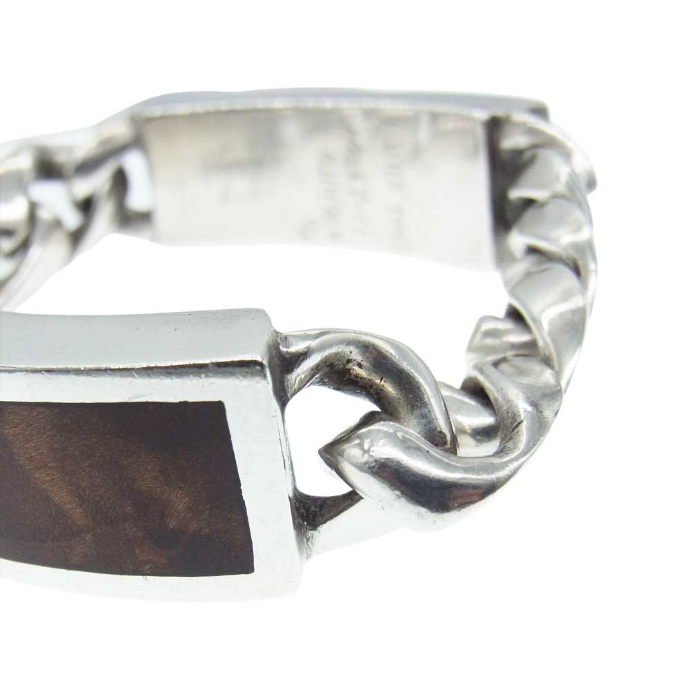 STANLEY GUESS スタンリーゲス クラシックリンク ダブル ウッドID ブレスレット シルバー系【中古】