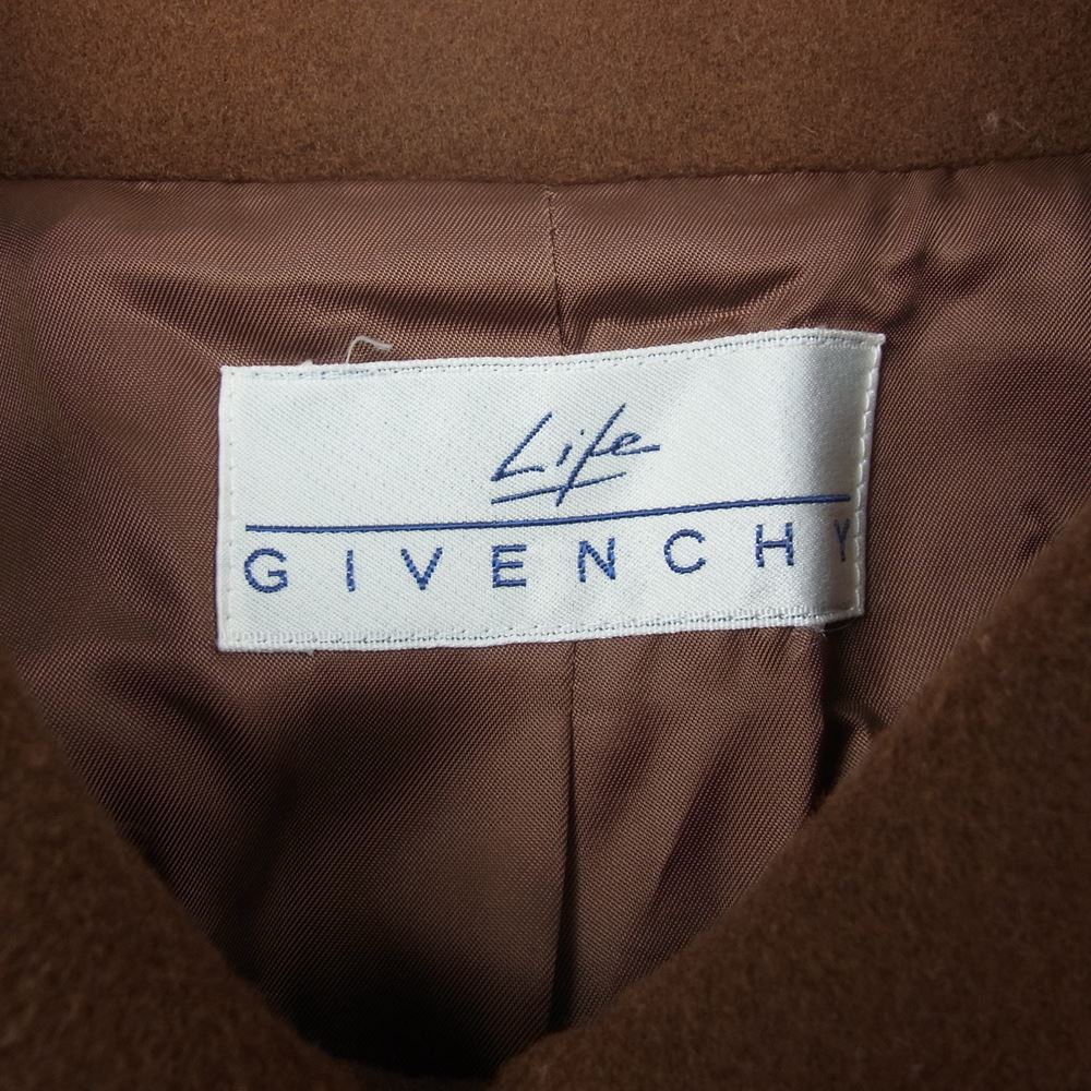 GIVENCHY ジバンシィ LIFE 466-57527 カシミヤ混 ウール コート ブラウン系 9号【中古】