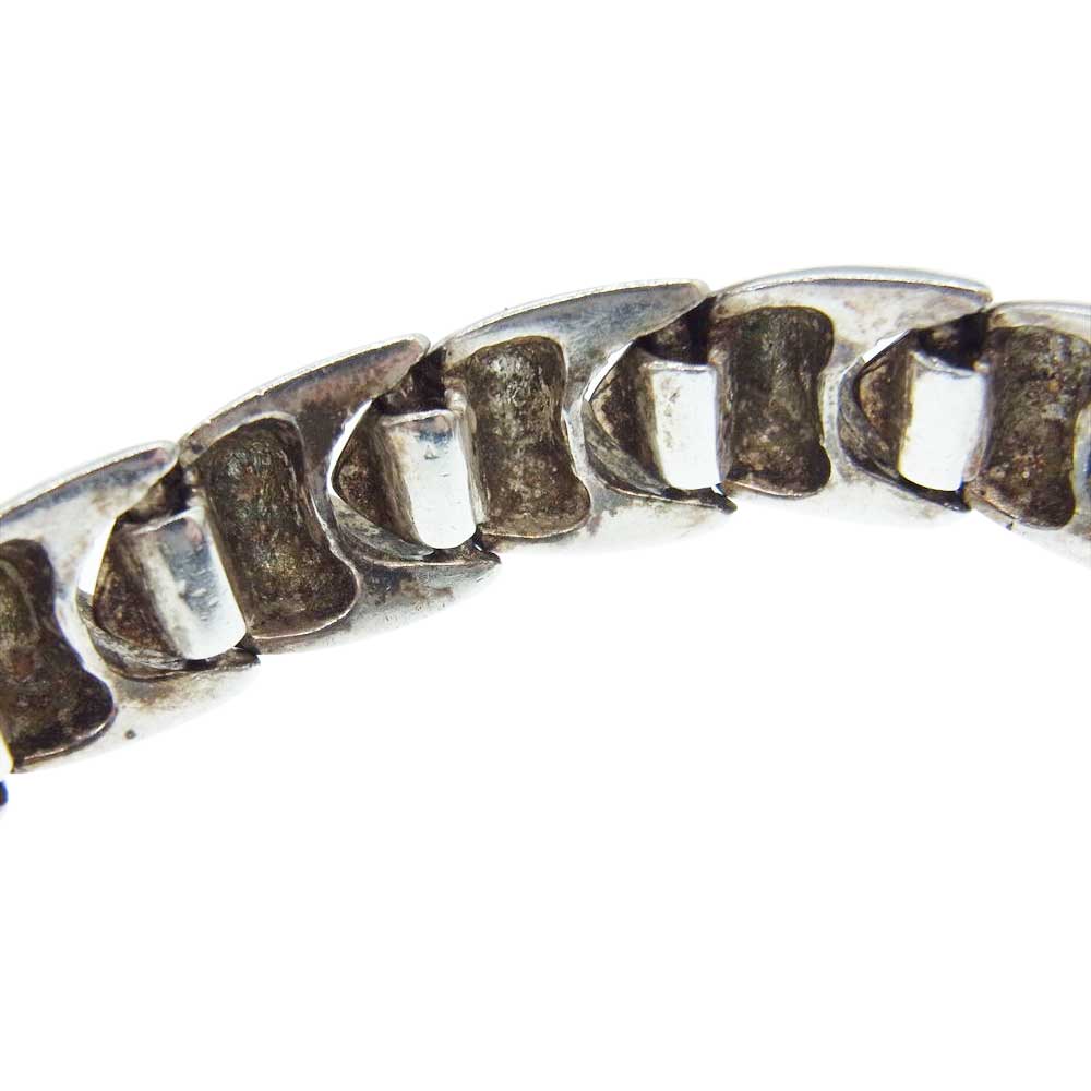 VERSACE ヴェルサーチ シルバー レザー ブレスレット 925 SILVER シルバー系 ブラック系【中古】