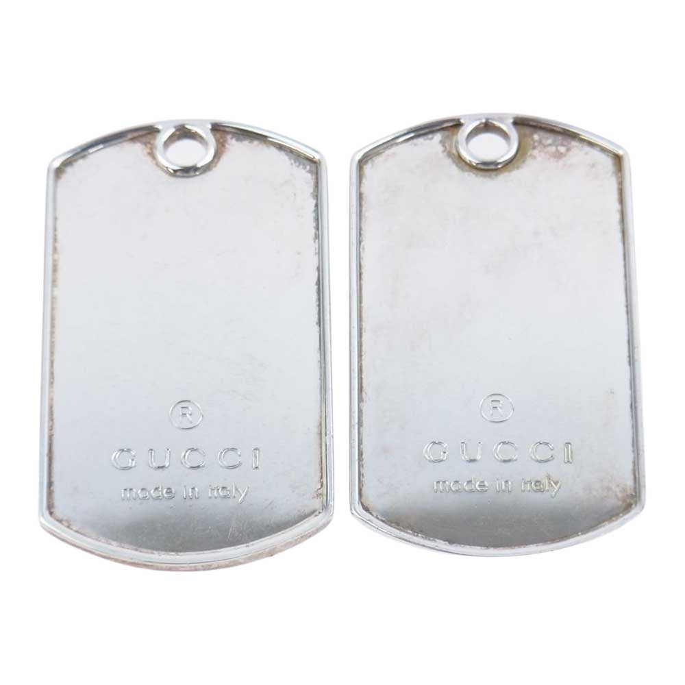 GUCCI グッチ ドッグタグ IDタグ ペンダント トップ スターリング シルバー 925 2枚セット【中古】
