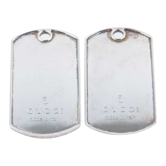 GUCCI グッチ ドッグタグ IDタグ ペンダント トップ スターリング シルバー 925 2枚セット【中古】