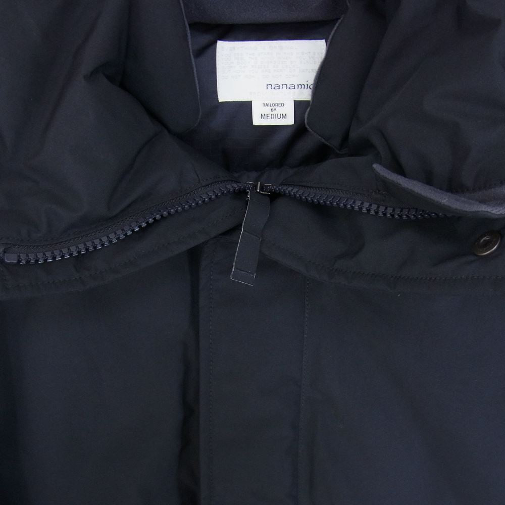 nanamica ナナミカ 22AW SUBF277 GORE-TEX Long Down Coat フーディ ロング フィッシュテール ダウン コート ネイビー系 M【中古】