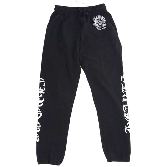 CHROME HEARTS クロムハーツ（原本無） ホースシュー ロゴプリント ジョガー スエット パンツ  ブラック系 M【中古】