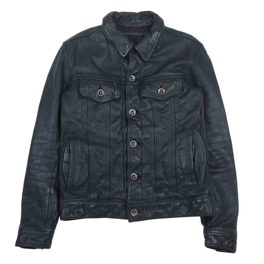 JACKROSE ジャックローズ 220722L Luv maison レザー トラッカー ジャケット 牛革 ブラック系 44【中古】